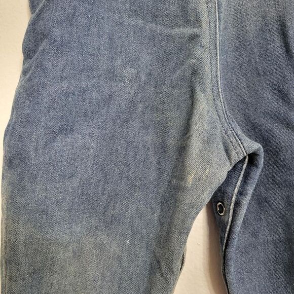 Vintage 90s Y2K Denim Overalls Pleated School Bus ABC's Girls Size 12-month - Picture 7 of 9